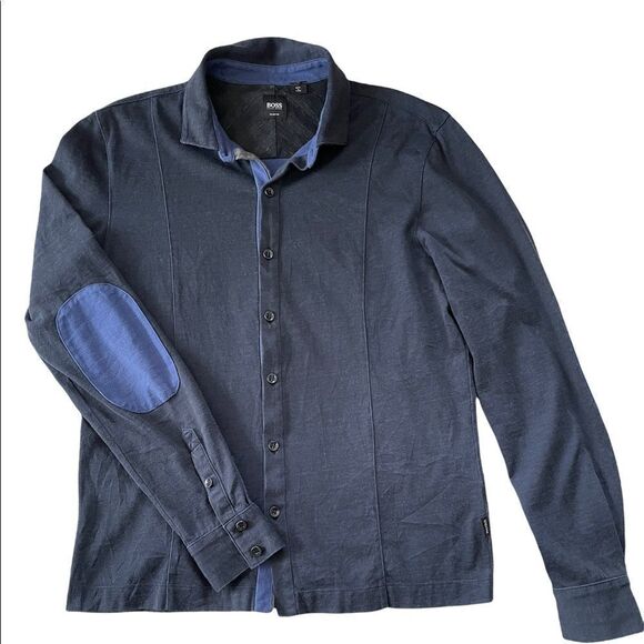 Hugo Boss, Boss Slim Fit Shirt, Jersey Stretch Denim/Navy Blue - Picture 2 of 9